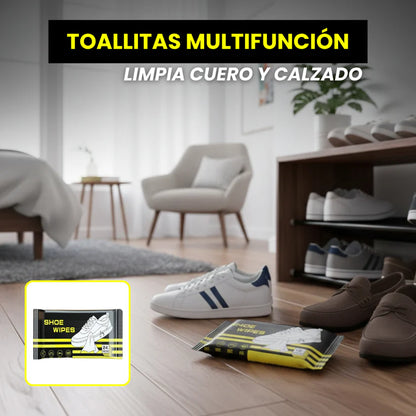 Toallitas limpiadoras para calzado y cuero