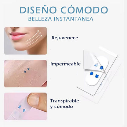 Lifting facial instantáneo y discreto – 40 parches invisibles para rostro y cuello. Ashwell+™